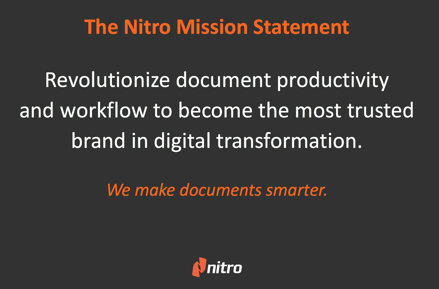 Nitro Mission Statement